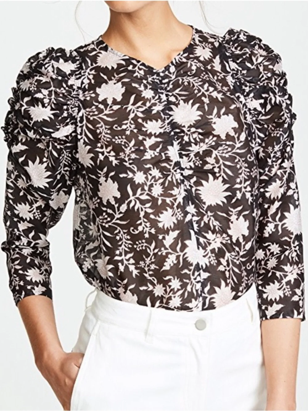 ULLA JOHNSON Posey Blouse in Midnight Size 4